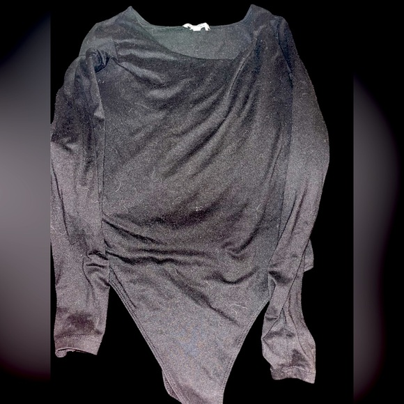 Faded Rose Essentials Black Size Medium Bodysuit Snap Closure Soft Boning Thong - Picture 1 of 3